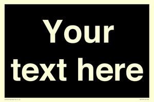 Custom blank information sign. Plain text, black background